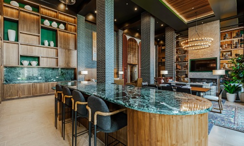 Kitchen with stainless steel appliances at Bevelo Larkspur
